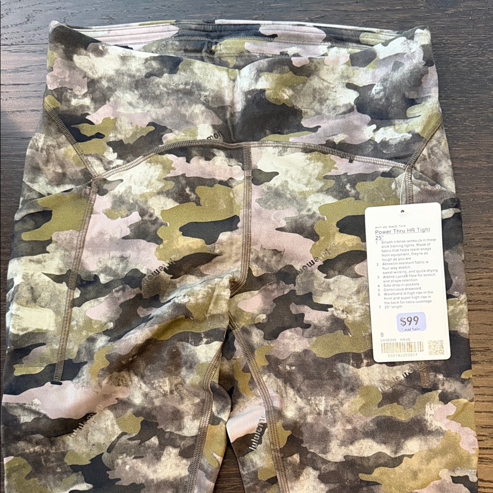 Lululemon power thru HR rights 25” size 8